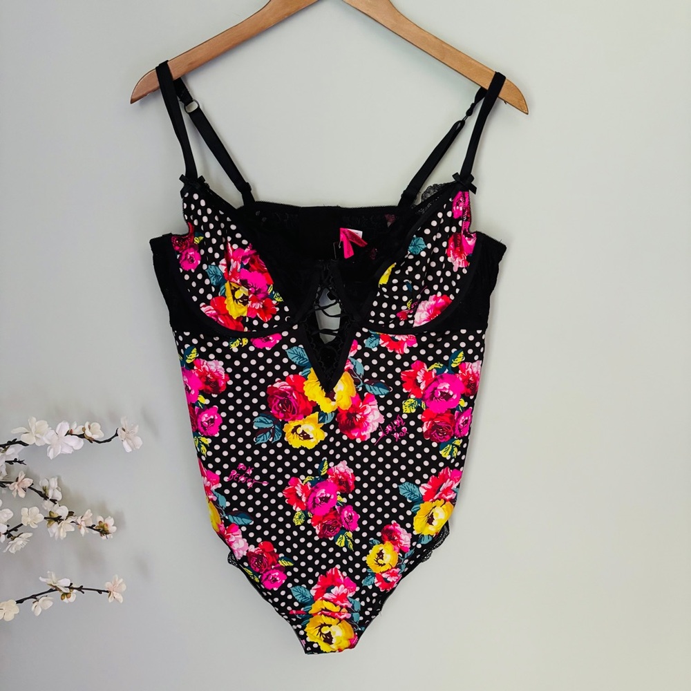 Torrid Betsey Johnson Floral Polka Bodysuit Lingerie NWT Size 2X - Picture 3 of 7
